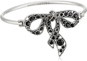 Marc Jacobs Bow Charms Jet/Antique Silver Hinge Bracelet - Picture 1 of 3