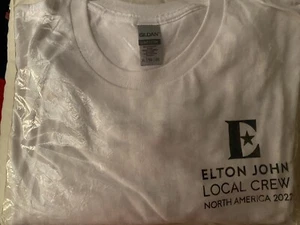 ELTON JOHN NORTH AMERICAN TOUR LOCAL CREW PUSHERS TSHIRT GILDAN XL RARE UNWORN - Picture 1 of 4