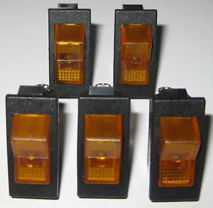 5 X Swann Industries Illuminated Rocker Switch - SPST - 125V 15A - Lighted Amber - Picture 1 of 7