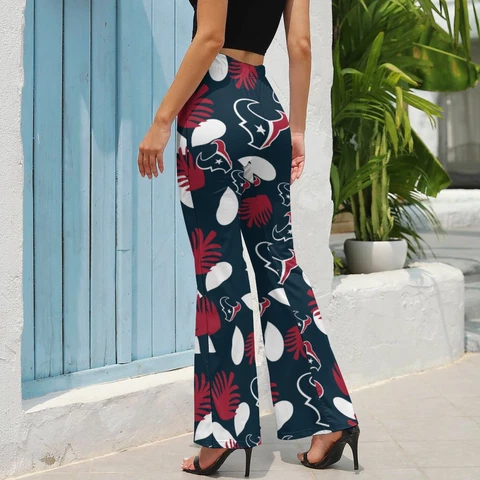 Houston Texans Women's Bell-bottoms Women's Printed Pants Soft and Elastic Cover