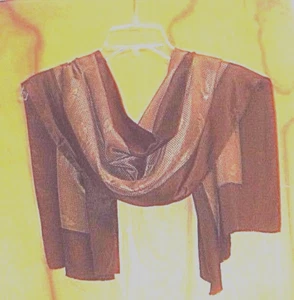 Calvin Klein Beautiful Design Checks & Leaves Brown Color Luxurious Silk Scarf! - Picture 1 of 11