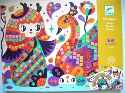 *DJECO*Kinder*Creativ*Bastelset*MOSAIKE*Glitzer*Kokeshis*