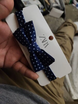 Pajarita Zara Hombre AZUL MARINO BLANCO Formas Geométricas Medianas #6010 Foto 1 de 2