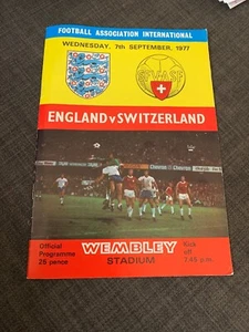 England V Switzerland 1977 Wembley Programme - Picture 1 of 4