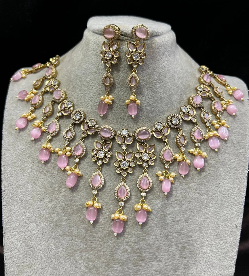 Conjunto de fiesta nupcial boda mujer victoriano chapado latón mate conjunto sin cuello Foto 1 de 1