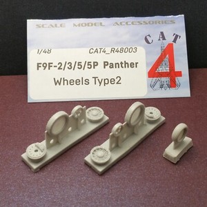 CAT4 R48003 F9F-2/3/5/5P Grumman Panther Wheels US Navy Type2, 1:48 scale resin