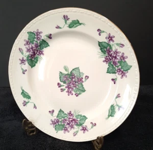 De Colección Homer Laughlin Cáscara de Huevo Georgiano Nosegay Patrón 9" Plato de Almuerzo Violetas - Imagen 1 de 8