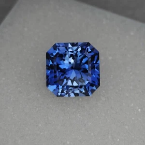 AAA+ 9.84 Ct Natural Kashmiri Blue Sapphire Asscher Cut Certified Loose Gemstone - Picture 1 of 3