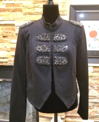 Chaqueta Negra INC International Concepts Piedras Cuentas EE. UU. L Manga Larga Nueva con Etiquetas Foto 1 de 4