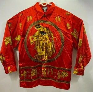Camisa con botones de manga larga roja y dorada para hombre Trust arte mitología romana tema XXL - Imagen 1 de 10