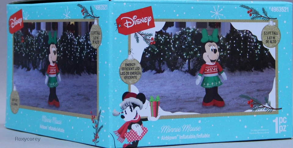 Gemmy 3.5' Airblown Disney Christmas Minnie Mouse Inflatable
