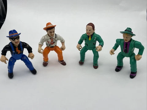 Lot Of 4 1990 Dick Tracy Action Figures- Sam Catchem- Shoulders- Itchy-Influence Cover