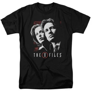 The X Files Mulder & Scully T Shirt Mens Licensed TV Show Alien UFO Retro Black - Picture 1 of 2