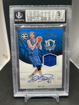 2016-17 LIMITED DIRK NOWITZKI AUTO JERSEY SIGNATURE SILVER SPOTLIGHT #9/10 BGS 9 - Image 1 of 2