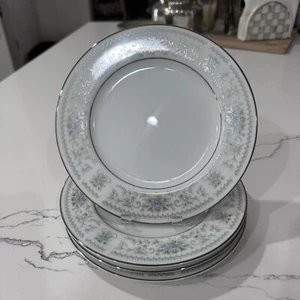 Insalatiera vintage Nitto Hannover platino blu verde floreale bordo blu Giappone - Foto 1 di 4