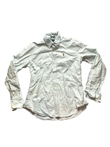 Ralph Lauren Shirt Youth 10 Medium Light Blue Slim Fit Button Up Flesh Pony Boys - Picture 1 of 10