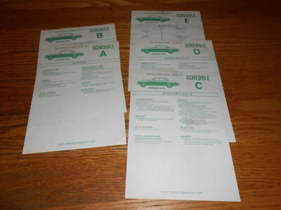 1976 JAGUAR XJ12 ORIGINAL 5 Card, 10 Page MAINTENANCE SCHEDULE - Image 1 of 2
