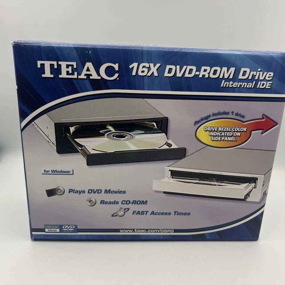 Internal IDE DVD-ROM Drive DV-516G-000 Teac DV-516G Black 16x DV516 - READ - Image 1 of 4