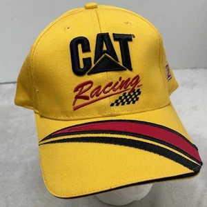 Gorra NASCAR CAT Caterpillar Racing amarilla #22 bordada a rayas usada en excelente estado - Imagen 1 de 9