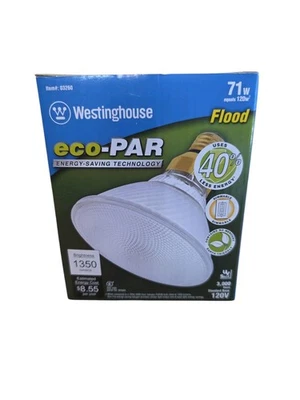 Westinghouse eco-PAR Flood Light Bulb 71W = 120W PAR38 1350 Lumens Dimmable 120V - Image 1 of 4
