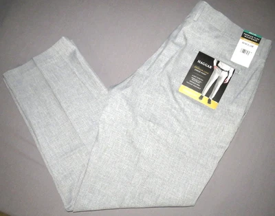 NEW! HAGGAR Premium LUX Light Gray Straight Leg Dress Pants Men's 38 X 30 NWT! - Image 1 of 4
