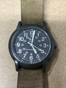 US Guide Quartz Watch Unisex 30m Black Plastic Nylon Military Analog New Battery - Picture 1 of 3