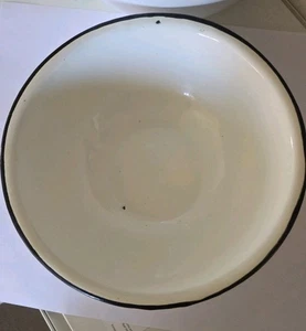 Weiße Emaillegeschirr Schüssel mit schwarzem Rand 6" Vintage - Bild 1 von 2