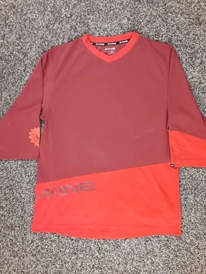 Camiseta Dakine Cog Wild Mountain Bike manga 3/4 vermelha/laranja malha leve masculina grande - Imagem 1 de 4