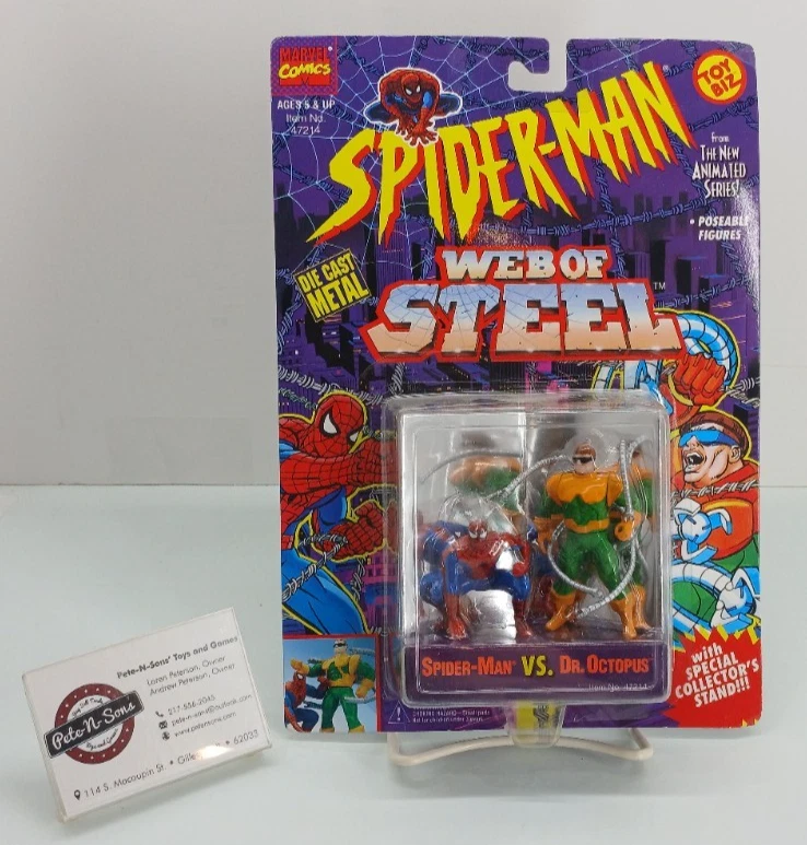 1994 Marvel Comics Spiderman Web of Steel Vs. Dr. Octopus Toy Biz Figures