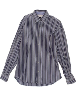 ROCCOBAROCCO Mens Shirt Size 16 41 Large Navy Blue Striped Cotton GG01 - Image 1 of 3
