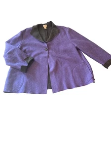 Sigrid Olsen Sport Womens 1X Wool Blend Purple Jacket With Pockets - Picture 1 of 5