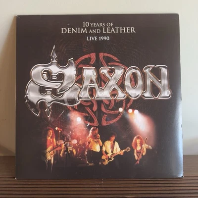 Saxon - 10 Years of Denim & Leather Live 1990 2LP DEMON NM/VG+ Rock City UK Foto 1 de 4