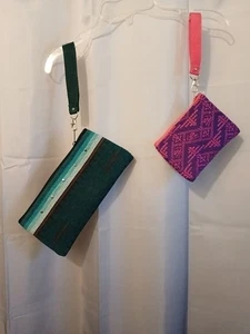 Neu Gobelin Southwestern Reise Clutch hängende Armbänder rosa/lila Stirn/grün - Bild 1 von 10