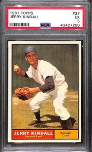 1961 Topps #27 JERRY KINDALL PSA 5 EX 43427250 - Picture 1 of 2
