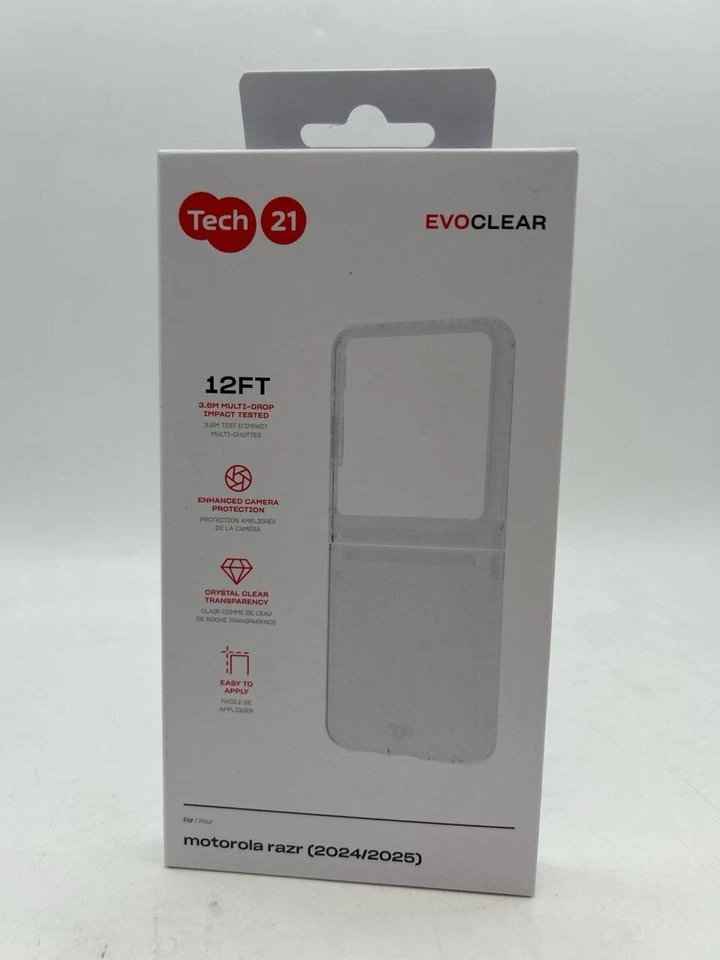 Tech21 EvoClear Series Case for Motorola Razr (2024/2025) - Clear - Image 1 of 2