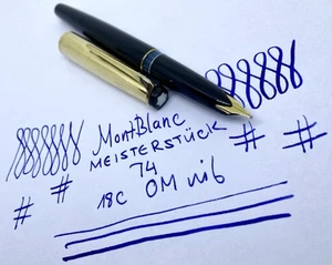 MINT MONTBLANC MEISTERSTÜCK 74 Fountain Pen- OM Nib-RESTORED-Piston- 144 146 149 - Picture 1 of 21