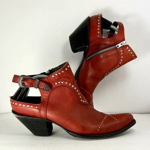 Old Gringo Yippee Ki Yay Boots Womens 10.5 Western Studded Strap Cut Out Booties - Picture 1 of 14