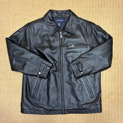 Класс клуб кожаная куртка для мальчиков средний черный натуральной кожи мотоциклиста стиль - Изображение 1 из 4