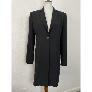 Max Studio Jacket Women Sz 7/8 Blazer Single Breast Black - Picture 1 of 6