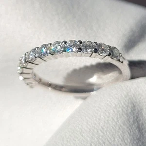 1.00 Carat DEF VVS2 Genuine Lab Grown Diamond Anniversary Band Ring - Picture 1 of 8