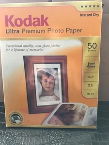 Kodak, Ultra Premium Photo Paper, Semi Gloss, 50 Sheets, 8.5 x 11" Sealed, LOOK! - Picture 1 of 1