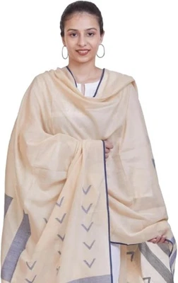 ASVA Handmade Shawl/Scarf for Women, Cotton- Jamdani Handwoven, versatile wear. - Image 1 of 4