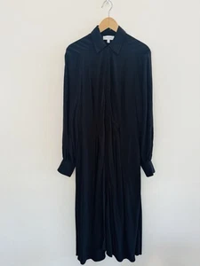 Witchery Midi Shirt Dress Size 14 Black Button Up Long Sleeve Collar - Picture 1 of 13