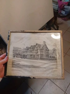 Impresión vintage de la impresión del lugar de nacimiento de Shakespeare en marco DAÑADO POR AGUA 12,75x10. - Imagen 1 de 7