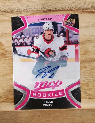 2021-22 Upper Deck MVP Shane Pinto Pink Rookie Auto #236 - Image 1 of 2