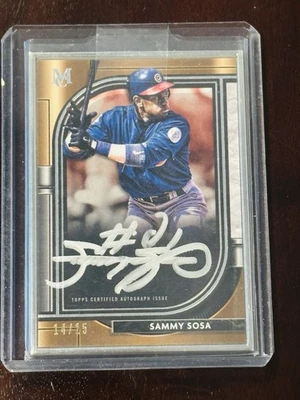 Sammy Sosa 2021 Topps Museum Collection Silver Framed Silver Auto SP Cubs /15 - Image 1 of 2