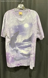 The Mountain Purple Tie Dye Whale Crew Neck Pullover T-Shirt Size Large - Picture 1 of 3