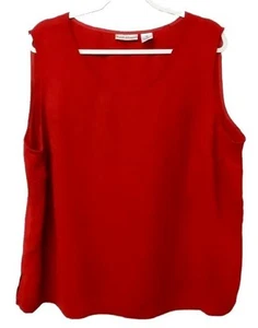 Draper's & Damon's 2X Top Rojo Sin Mangas Cuello Redondo Abertura Laterales Talla Grande - Imagen 1 de 5