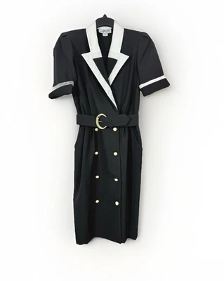 Alexis Petites Doubled Breasted Blazer Dress Black White Collar US Size 10 - Image 1 of 4