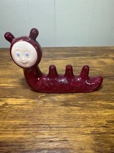 Verme ditale in ceramica anni 70 "verme ad anello" dipinto a mano - Foto 1 di 4